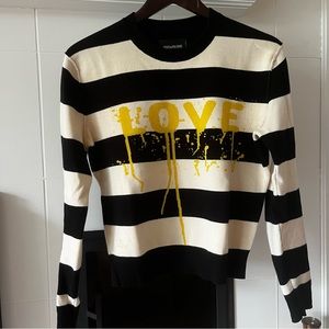 Zadig & Voltaire crew neck stripped love sweater